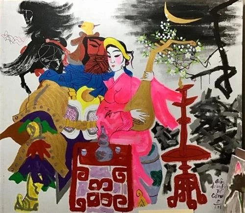 越南两名资深画家的画展亮相河内