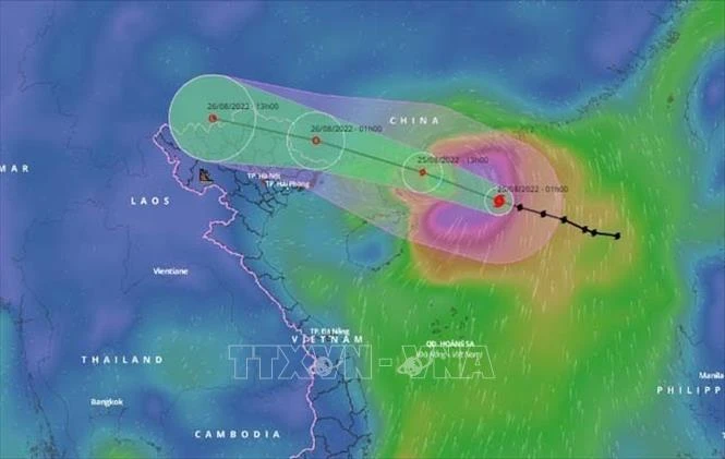 受第三号台风的影响 25日下午越南北部地区出现大暴雨到特大暴雨