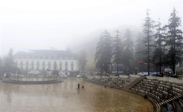 受强冷空气影响越南北部地区12月29日晚出现降雨天气