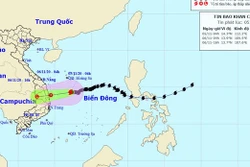 11月6日10号台风减弱为热带低压并登陆广义到庆和各省