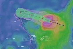 受第三号台风的影响 25日下午越南北部地区出现大暴雨到特大暴雨